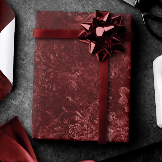 ベルベティヘンナダマスク |赤動揺してグランジ ラッピングペーパー