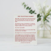 ベルベティーンのウサギ-何が実質ですか。  郵便はがき 案内ポストカード (スタンド正面)