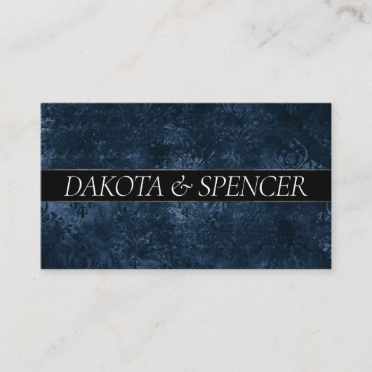 ベルベティ海軍ダマスク |ダークブルーグランジバロック エンクロージャーカード (正面)