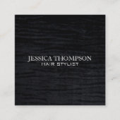 ベルベフェイクットブラックプリント スクエア名刺 (正面)