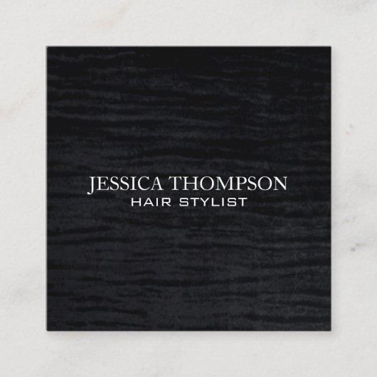 ベルベフェイクットブラックプリント スクエア名刺 (正面)