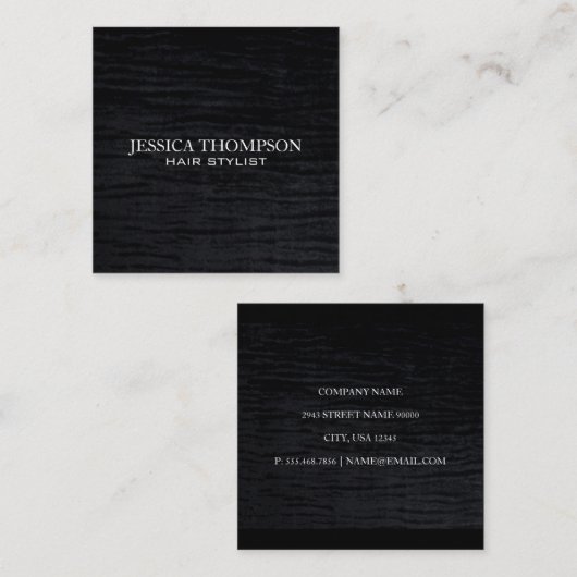 ベルベフェイクットブラックプリント スクエア名刺 (正面/裏面)