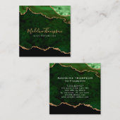 ベルベモダンットグリーンマーブルアゲートゲードスクエア スクエア名刺 (正面/裏面)