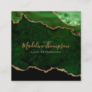 ベルベモダンットグリーンマーブルアゲートゲードスクエア スクエア名刺