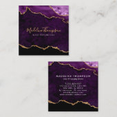 ベルベモダンットパープルマーブルアゲテゲード スクエア名刺 (正面/裏面)