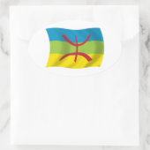 ベルベル人旗ステッカー 楕円形シール (バッグ)