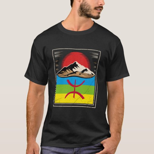 ベルベル人 カビリア アマジグ旗 Tシャツ (正面)