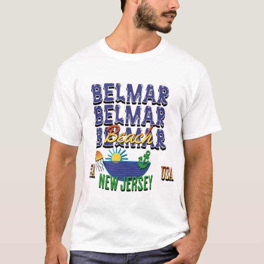 ベルマービーチ、ニュージャージー Tシャツ (正面)