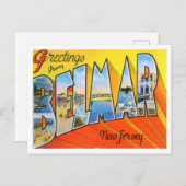 ベルマー，ニュージャージー州ヴィンテージビッグ・レター葉書 ポストカード (正面/裏面)