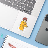 ベルマ考えるス シール (ノートパソコンとiPhone)