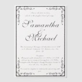 ベルムクラシック教会結婚教会 ベラム紙招待状 (正面)