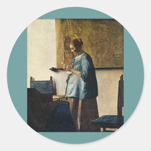 ベルメーアの青読い女の手紙ca.1665 ラウンドシール (正面)