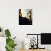 ベルメール – 真珠のネックレス付き若い女性1665 ポスター (ホームオフィス)