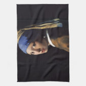 ベルメーレガールパールイヤリング最高傑作絵画ズ キッチンタオル (縦)