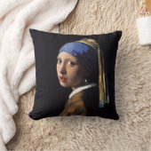 ベルメーレガールパールイヤリング最高傑作絵画ズ クッション (ブランケット)