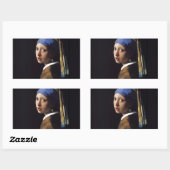 ベルメーレガールパールイヤリング最高傑作絵画ズ 長方形シール (シート)