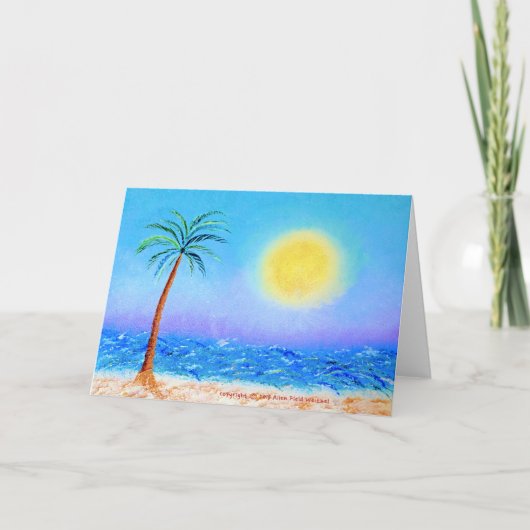 「ベルモントのビーチ4号」オリジナル油絵画 カード (正面)