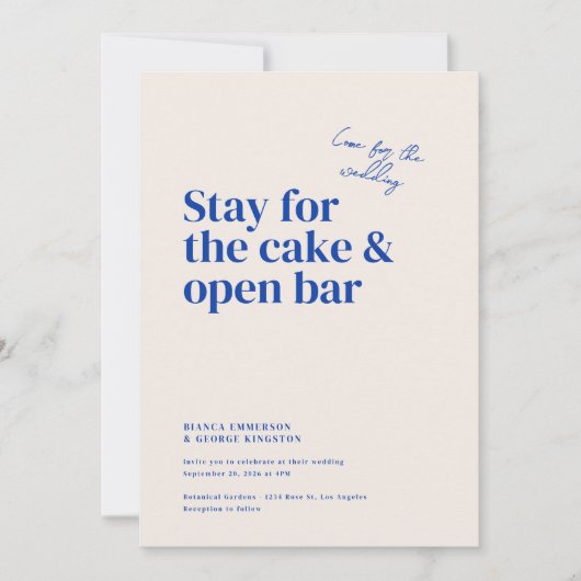 ベルモントタイポグラフィ結婚ズ 招待状 (正面)