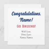 ベルモント大学パーソナライズされたギフトラベルカード シーズンカード (正面/裏面)