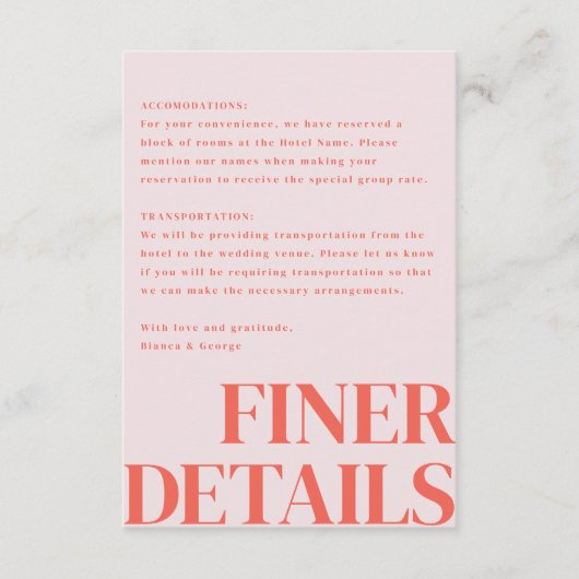 ベルモント結婚垂直 エンクロージャーカード (正面)