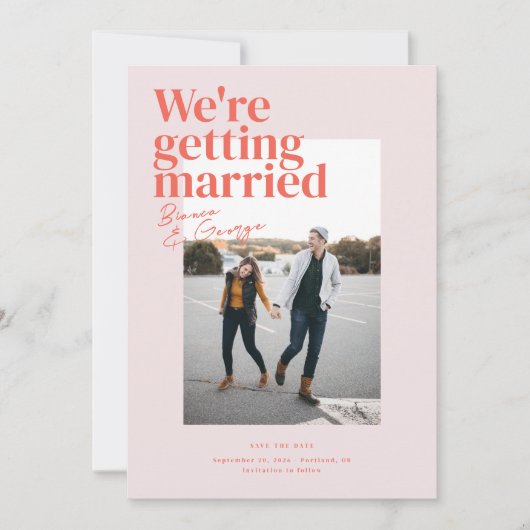 ベルモント結婚式の日付を保存 招待状 (正面)