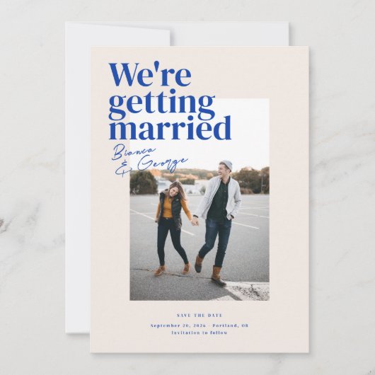 ベルモント結婚式の日付を保存 招待状 (正面)