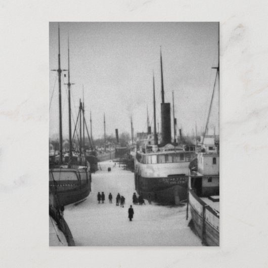 ベルリバーマリンシティミシガンの船 ポストカード (正面)