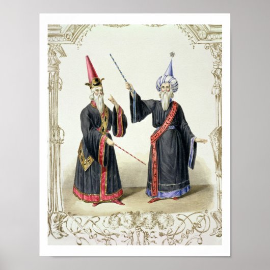 ベルリンのカーニバルのマジシャン， 1836 （色） ポスター (正面)