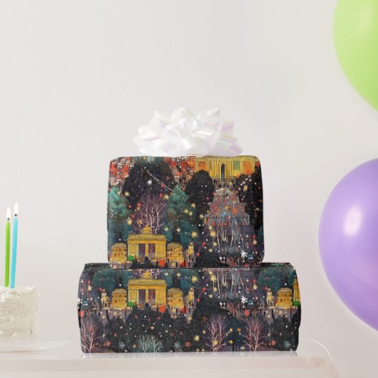 ベルリンのクリスマス&新年の水の色 ラッピングペーパー (パーティーギフト)