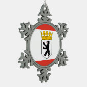 ベルリンのスノーフレークペーターのクリスマス装飾旗 スノーフレークピューターオーナメント (左)