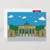ベルリンのブランデンブルク門 ポストカード (正面/裏面)