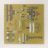 ベルリンのランドマーク、記念碑的イラストレーション。 ジグソーパズル (横)