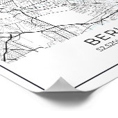 ベルリンの地図 – ベルリンブラック&ホワイトの地図 ポスター (角)