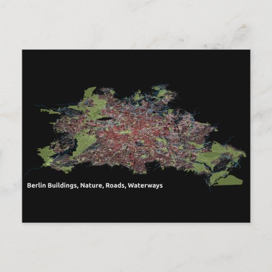 ベルリンの建物、自然、道路、水路 – プリント ポストカード (正面)