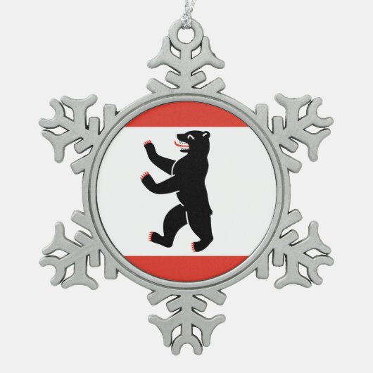 ベルリンの旗 スノーフレークピューターオーナメント (正面)
