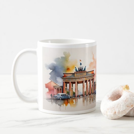ベルリンの水彩画 コーヒーマグカップ (ドーナツ)