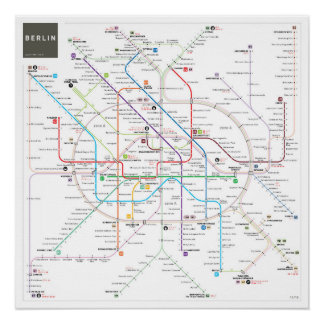 ベルリンのINATの地図 ポスター