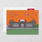 ベルリンのReichstagの建物の日没 ポストカード (正面/裏面)
