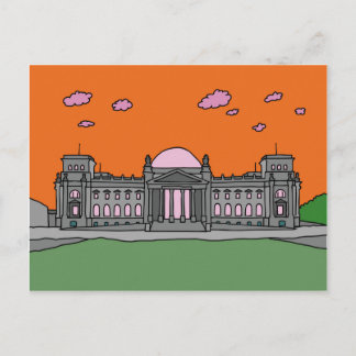 ベルリンのReichstagの建物の日没 ポストカード