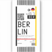ベルリンへの搭乗券(BER) シール (正面)