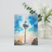 ベルリンアレクサンダープラッツタワーウォーターカラー ポストカード (スタンド正面)