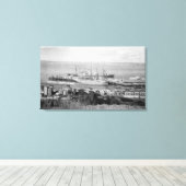 ベルリンガム、WA波止場材船図 キャンバスプリント (インサイチュ (ウッドフロア))