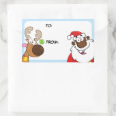 ベルリンギングブラックサンタギフトラベルステッカー 長方形シール (バッグ)