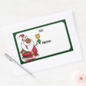 ベルリンギングブラックサンタギフトラベルステッカー 長方形シール (封筒)