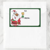 ベルリンギングブラックサンタギフトラベルステッカー 長方形シール (バッグ)