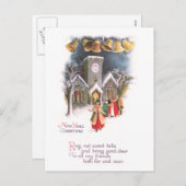 ベルリングや輪の新年のヴィンテージ シーズンポストカード (正面/裏面)