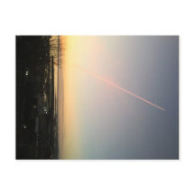 ベルリングハム湾に残る飛行機雲