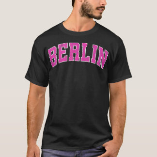 ベルリンコネチカットCTヴィンテージスポーツデザインピンクD Tシャツ