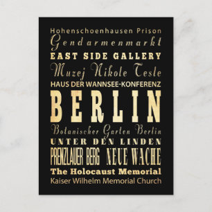 ベルリンシティオブドイツタイポグラフィアート ポストカード