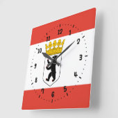 ベルリンスクエアウォールクロック国旗 スクエア壁時計 (傾斜)